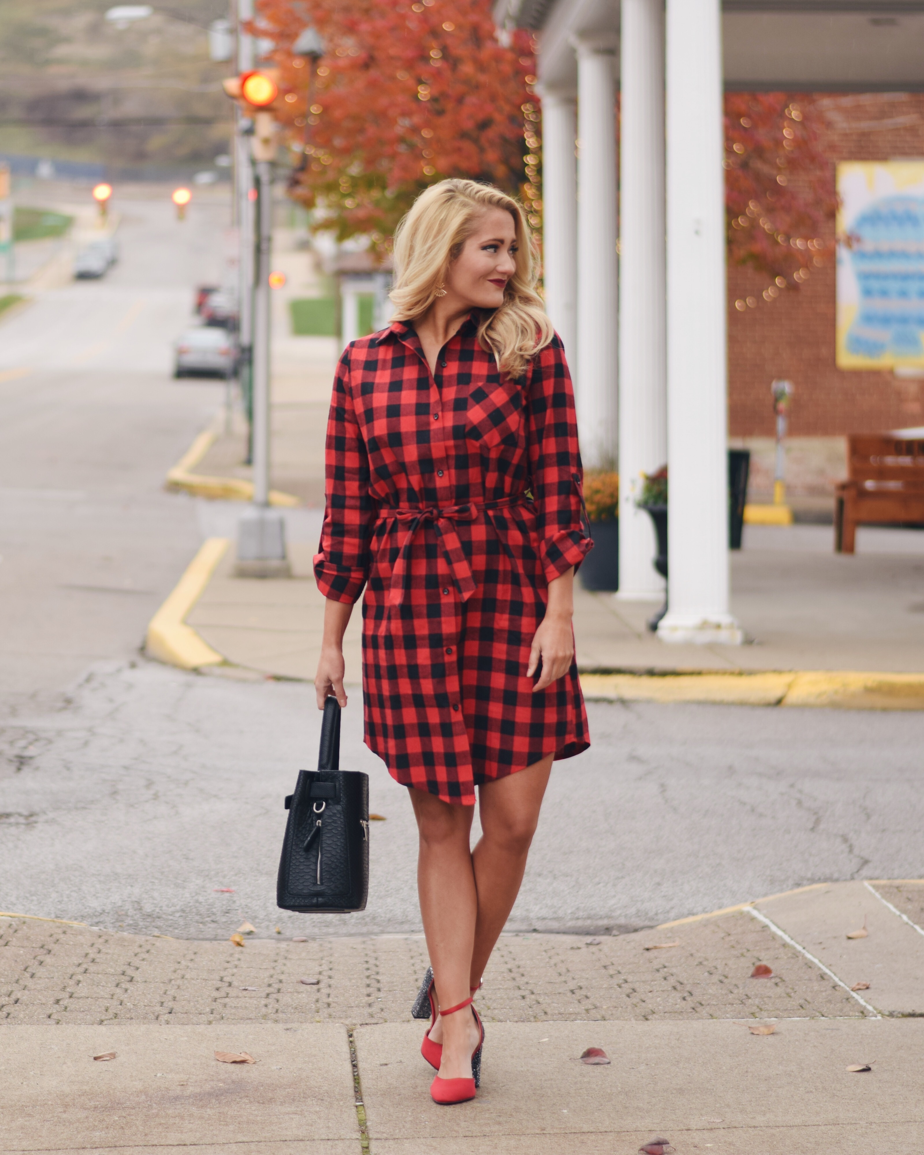 BUFFALO CHECK DRESS + XMAS PICTURES | Glitz A Beautiful Life